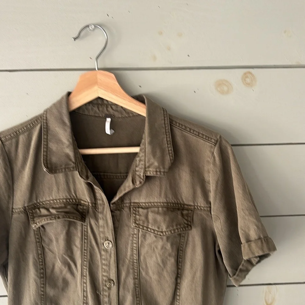 Young, Fabulous & Broke (YFB) Olive Utility Jumpsuit – Size Small - Picture 3 of 7